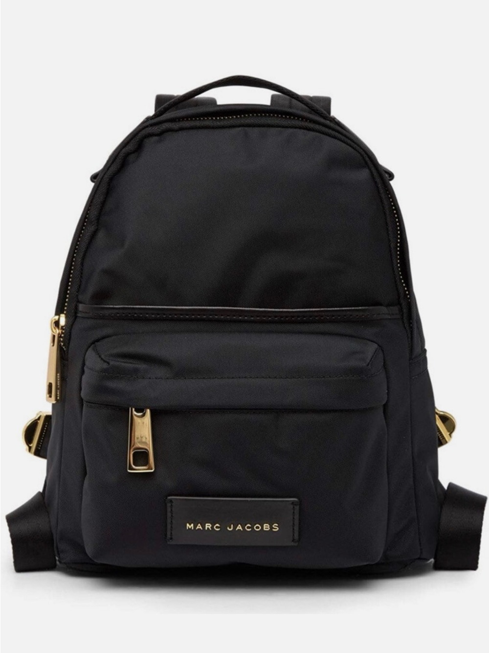 Marc Jacobs Backpack Bag Black Nylon Gold Accent AUTHENTIC